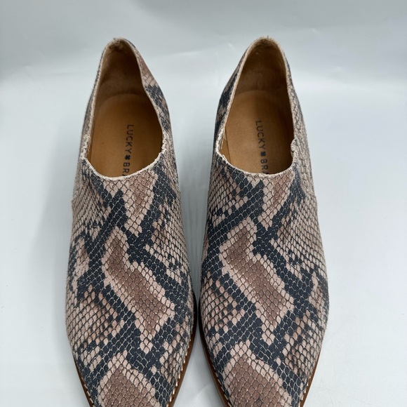Lucky Brand Tresee Leather Snake Pri Pull-On Ankle Bootie Women’s Size 9M - Picture 3 of 11